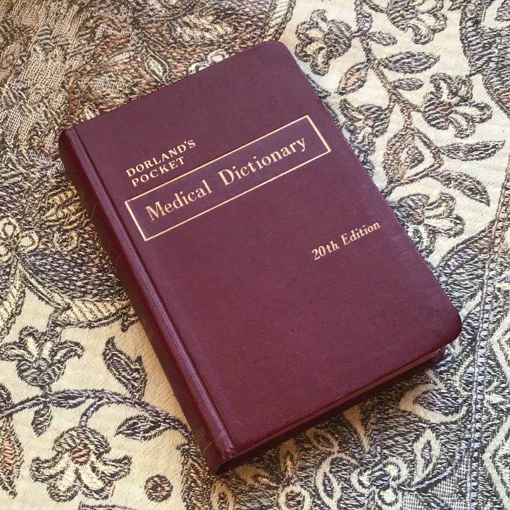 Medical Dictionary Dorland's Pocket 20th Edition 1960 vintage book tabbed